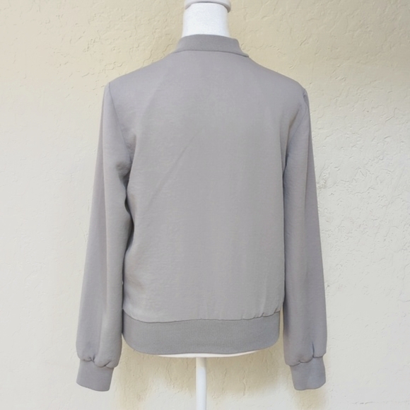 Artizia Wilfred Gray Poussin Snap Button Bomber Jacket Size Small - Picture 8 of 11
